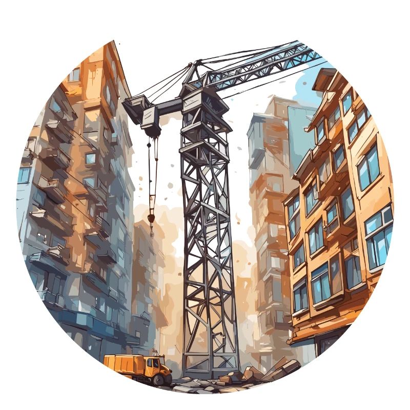 Grue / de chantier / treuil / système de grue