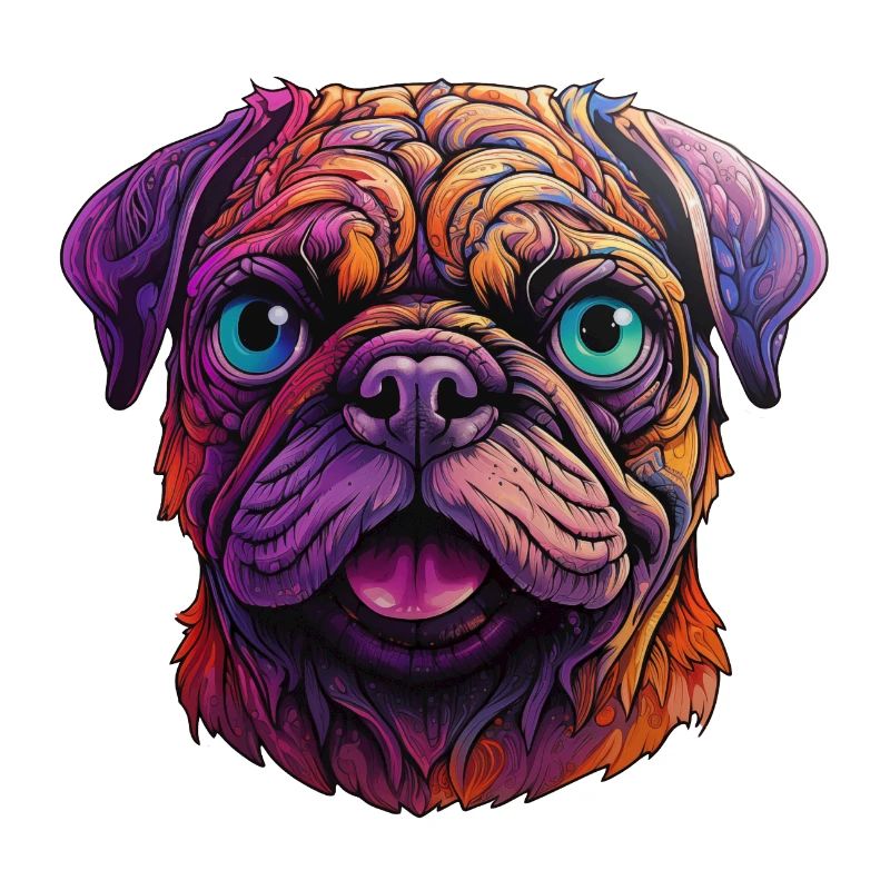 Mops farbenfroh