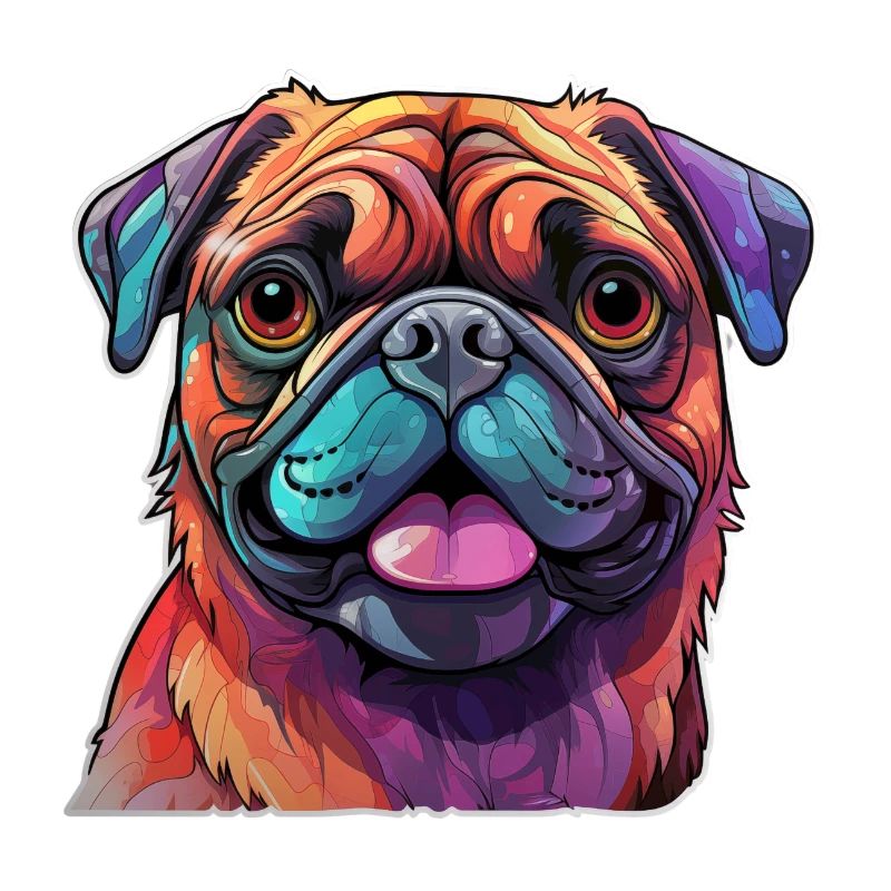 Mops farbenfroh