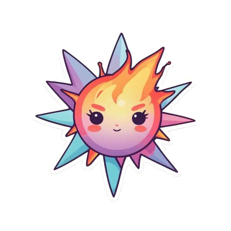 Boule de feu effrontée et dure sur une étoile de cristal