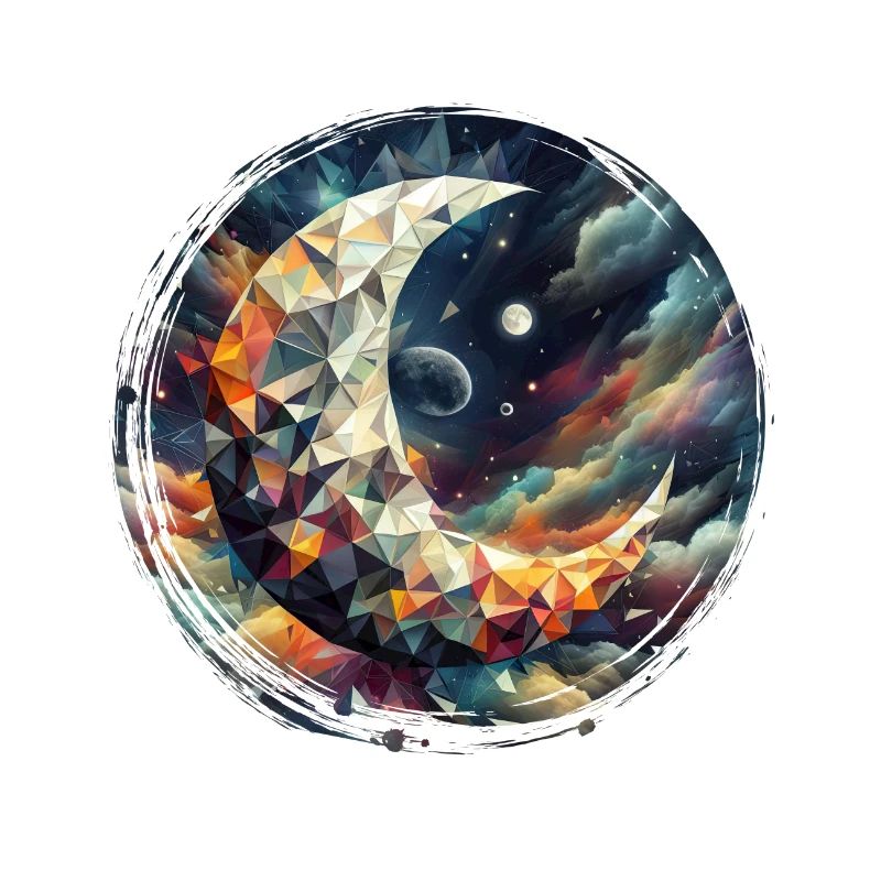 Moon Vector Triangles Space Nebula