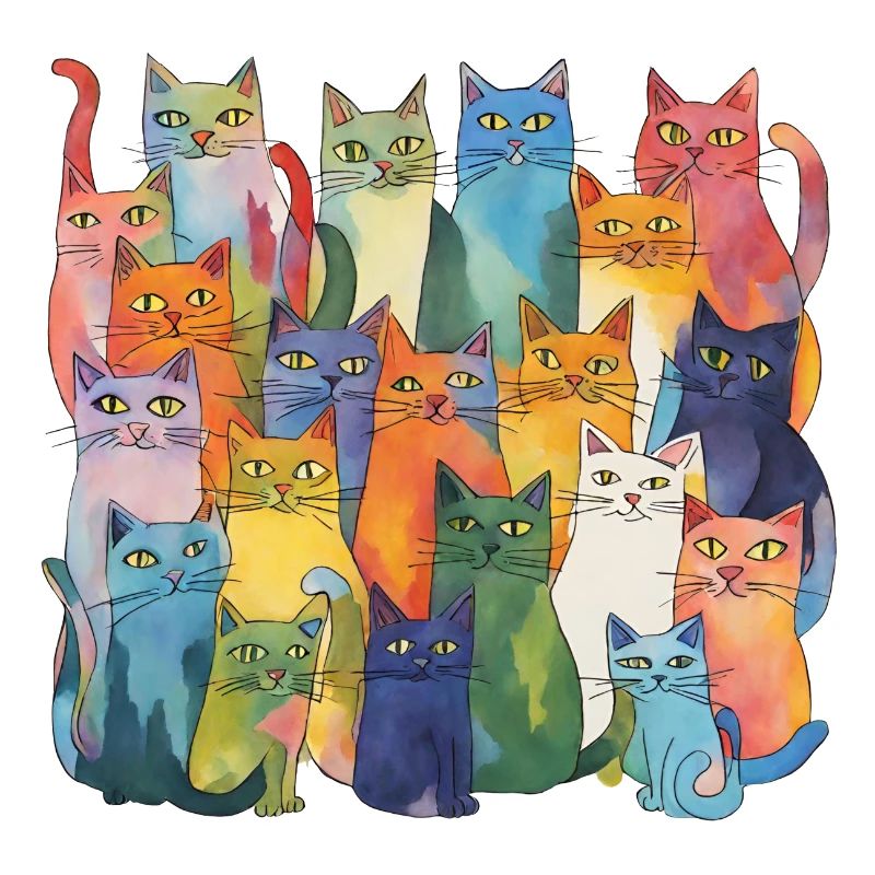 Bunte Katzen
