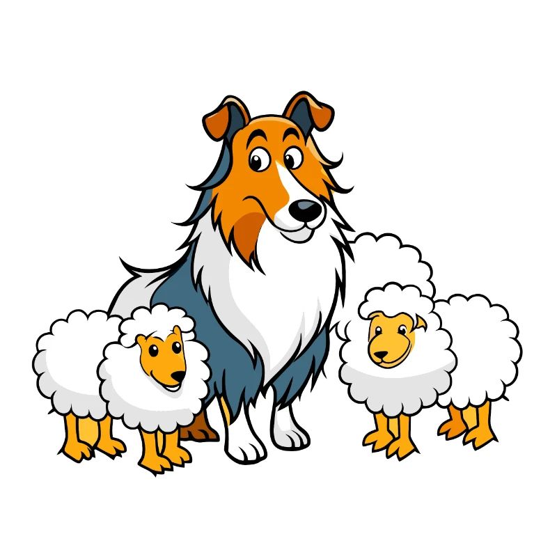 Gentil Collie élevant des moutons