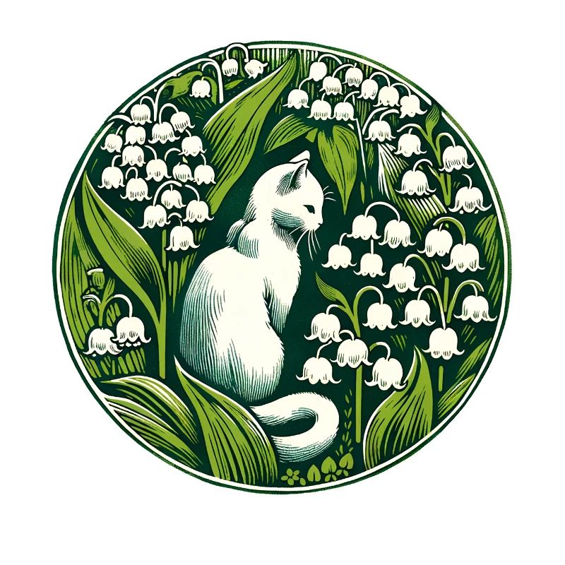Chat chat blanc du muguet