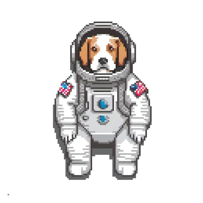 Cadet canin cosmique : l’odyssée de l’espace d’un chiot pixel