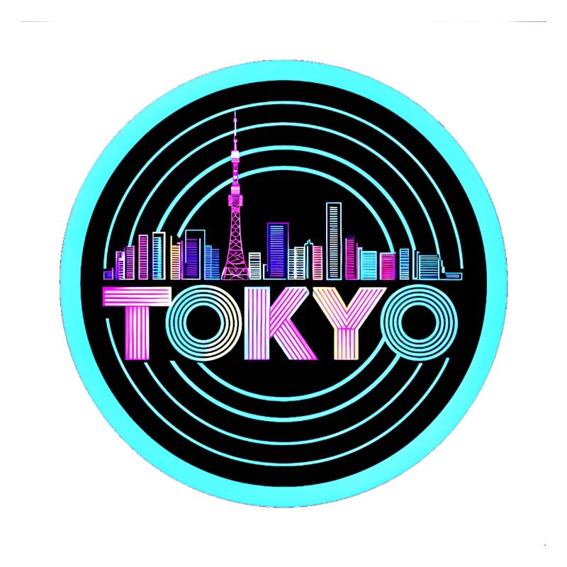 Tokyo Skyline1980 ' s Synthwave rétro néon Tee