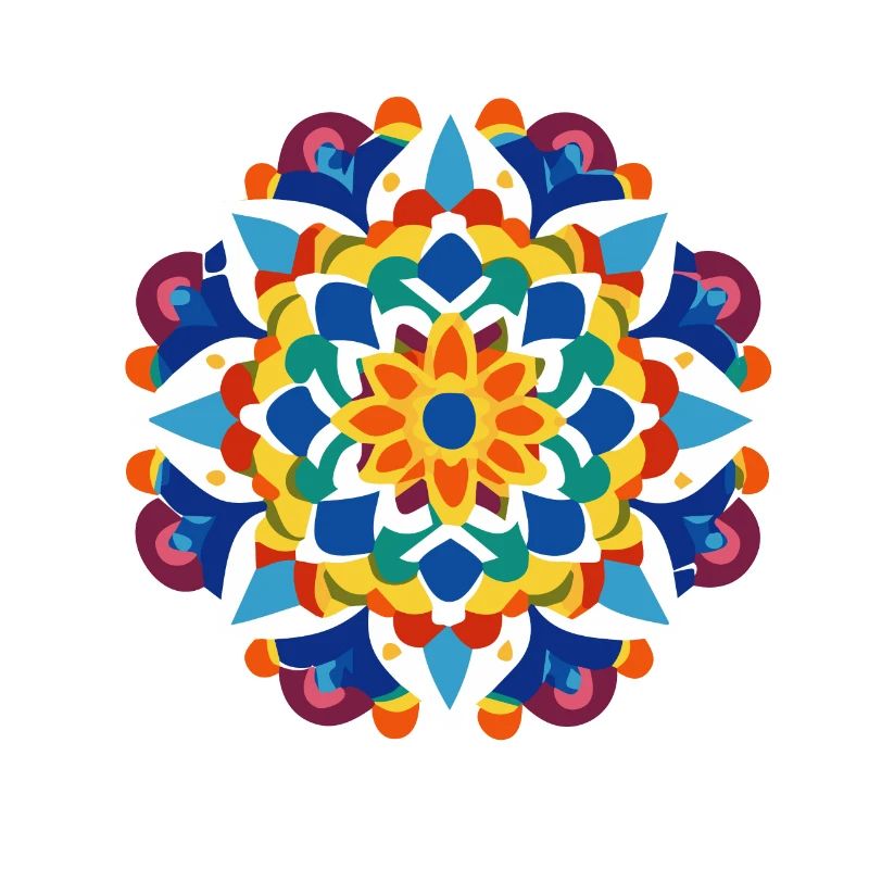 Mandala Pattern Colors Symmetrical2
