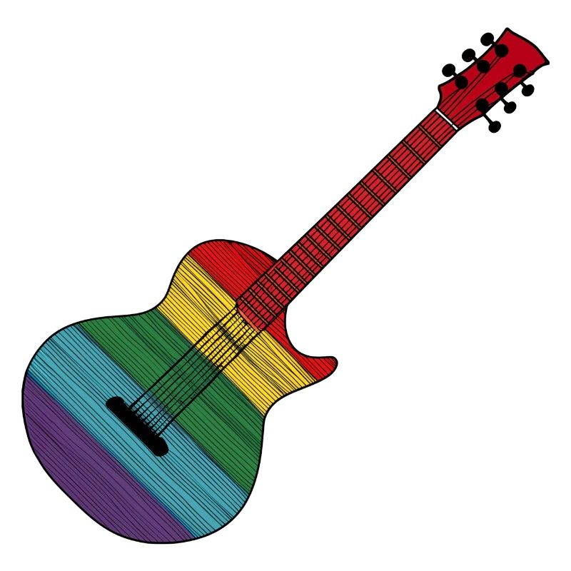 Regenbogen Gitarre Rock'n'Roll Design