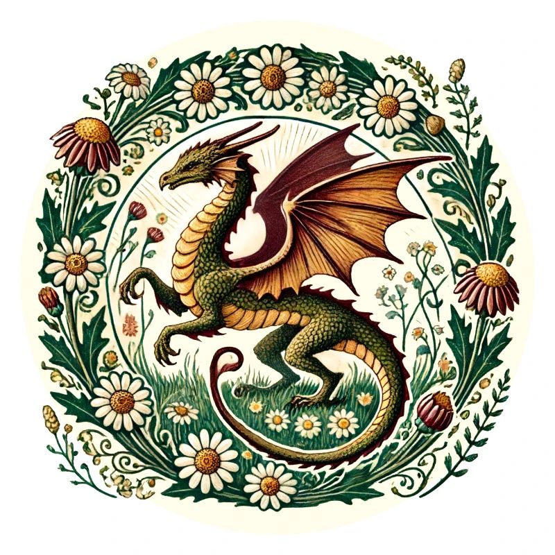 Gänseblümchen-Blumen-Drache
