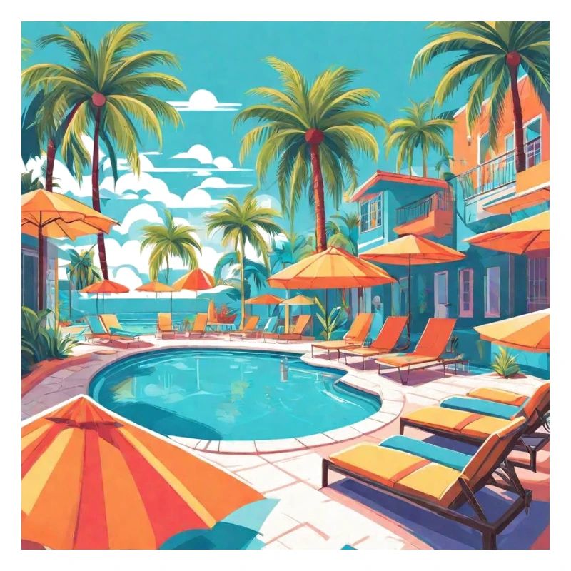 Pool Summer Holiday Palm Trees