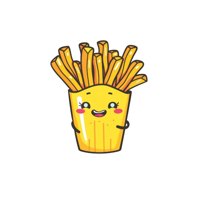 Dessin animé de frites joyeuses - Snack Time Fun
