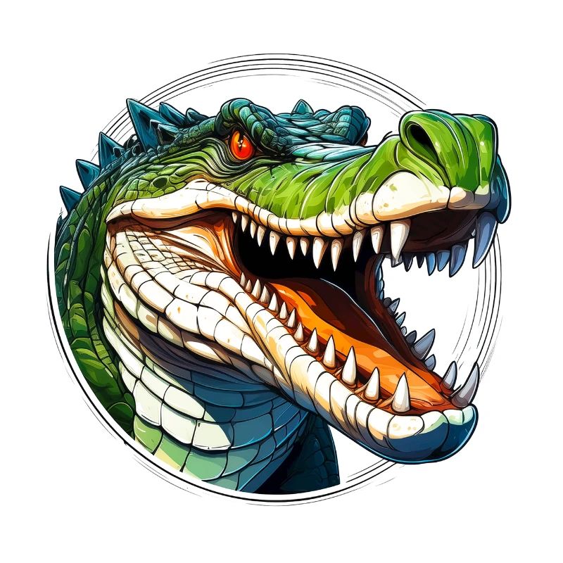 Wild angry animal pugnacious combative crocodile