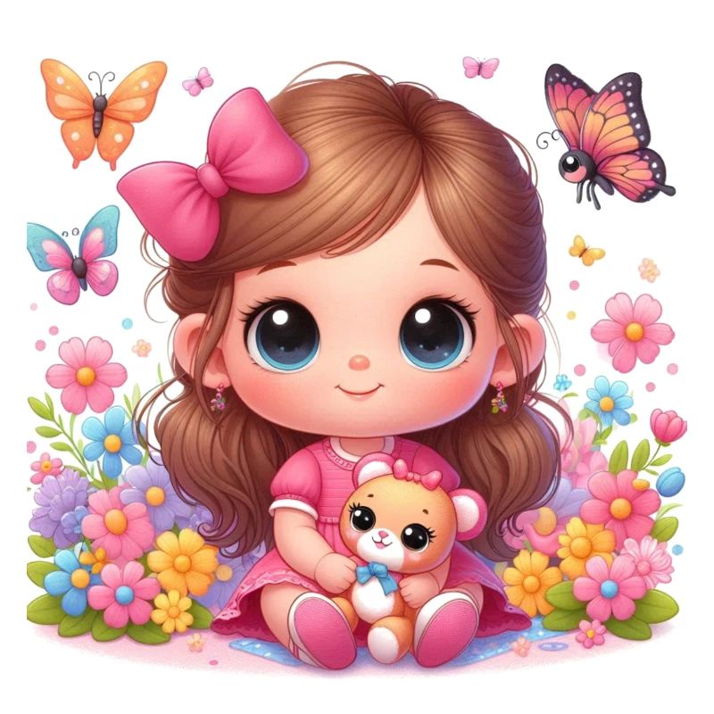 Kleines Mädchen mit ihrer Tigger-Puppe