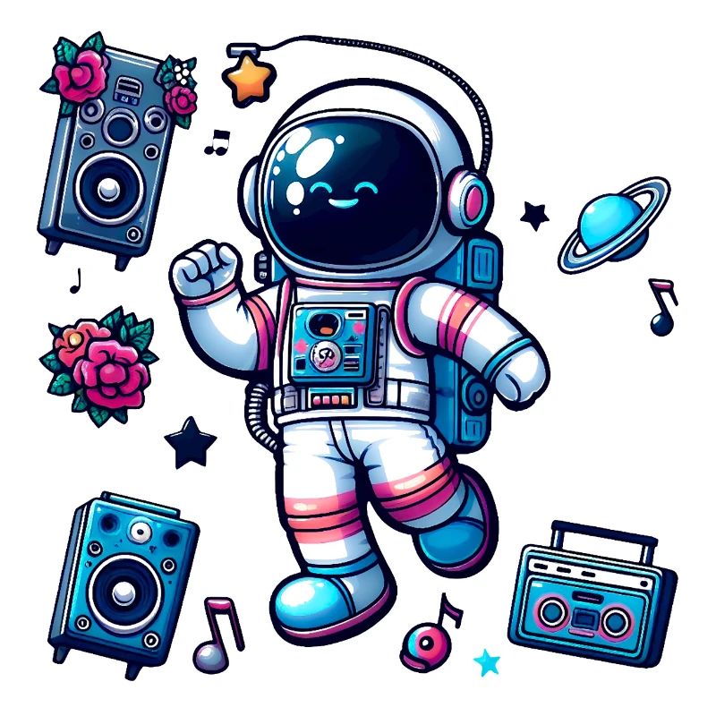 Astronaut Fan De Danse Et De L'Espace