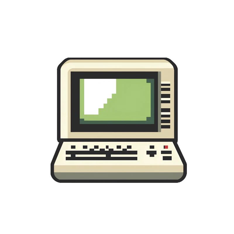 8-Bit DOS Terminal Computer Retro Pixelart