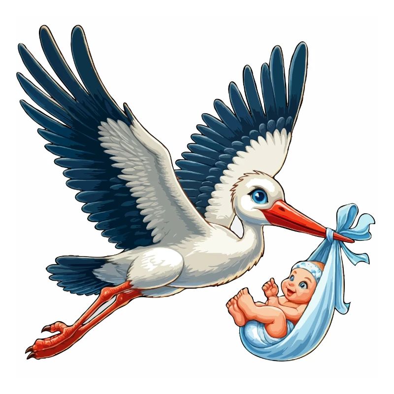Storch mit Kind
