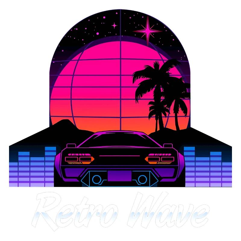 “Retro Wave” Synthwave desing