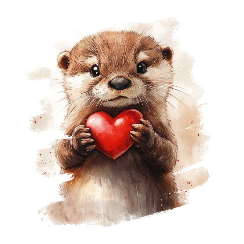 Otter mit Herz