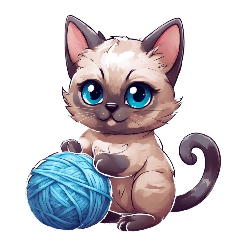 Cat with wool