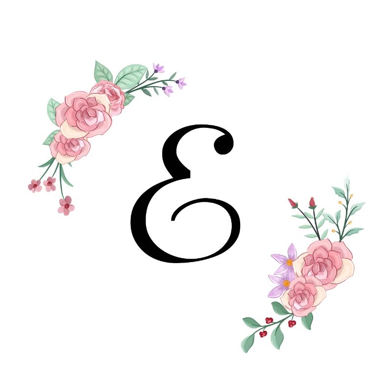 Lettre e florale rose