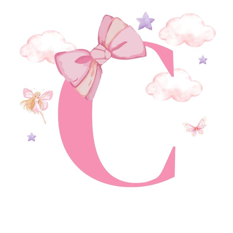 Letter c pink clouds