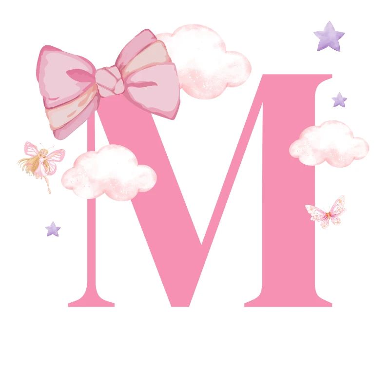 Letter m pink clouds