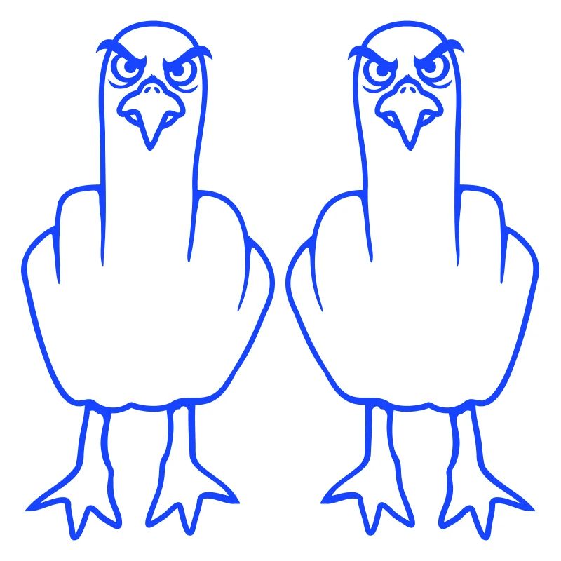 2 Seagulls Middle Finger Insult Stinkfinger Team