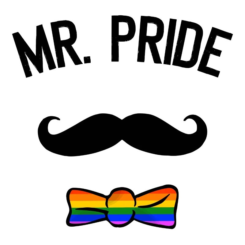 Mr Pride LGBT CSD Gay Pride Mustache Regenbogen