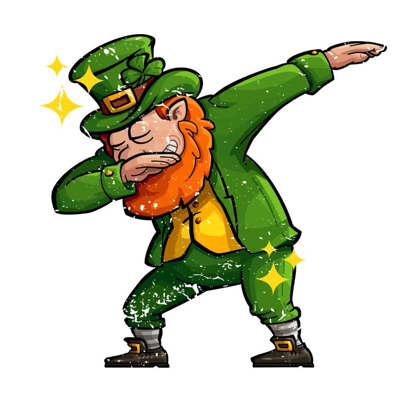 Dabbing Leprechaun St. Patrick's Day Irish Clover