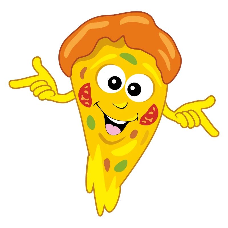 Drôle de tranche de pizza de dessin animé