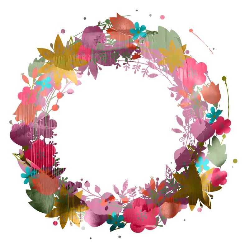couronne de fleurs, vide, couronne, graffti, coloré, fleurs