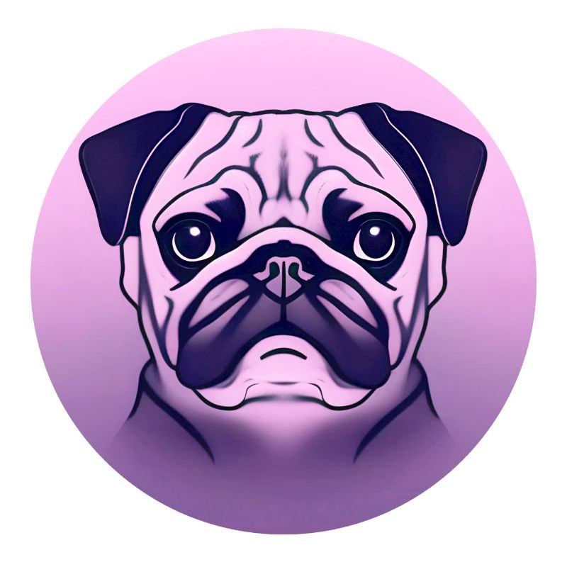 farbiger Mops im Kreis