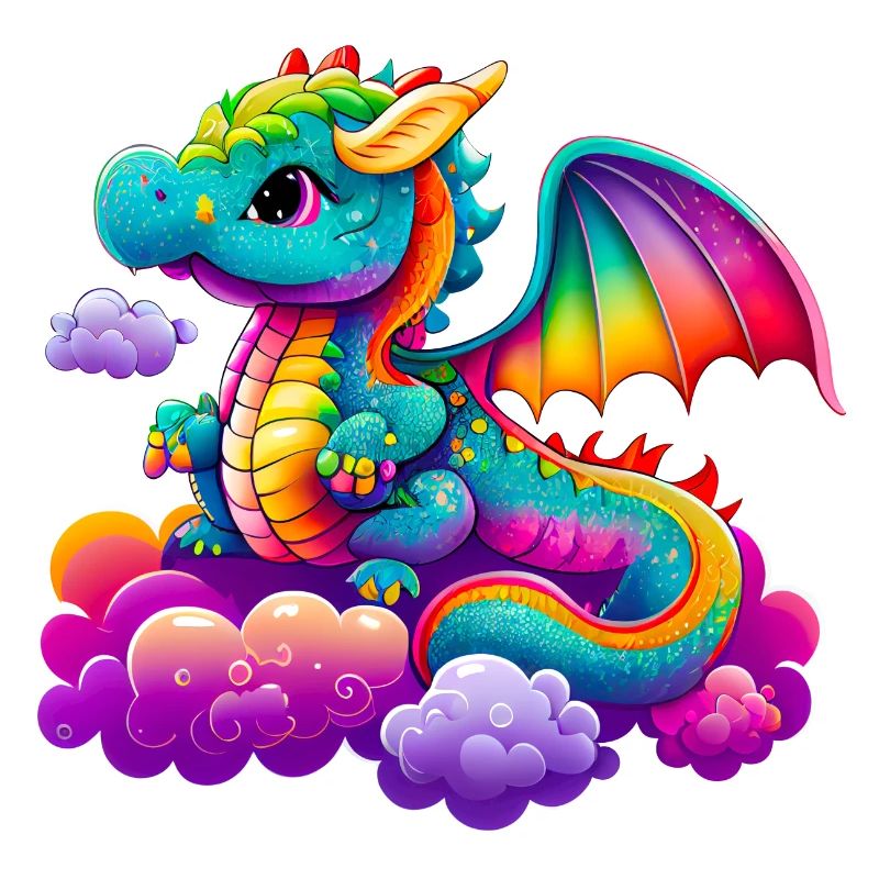 Dragon coloré mignon