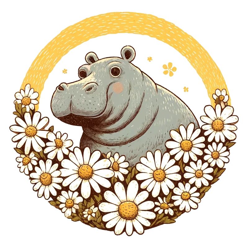 Nilpferd Gänseblümchen