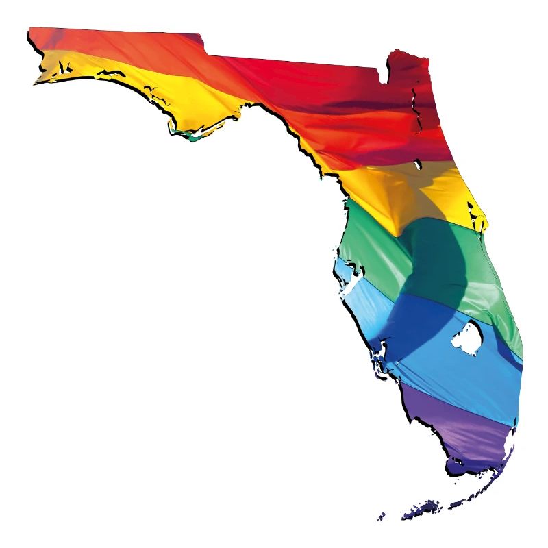 LGBTQ Flag in Florida State Map
