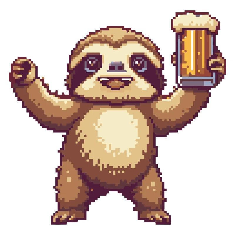 Faultier Pixel Bier