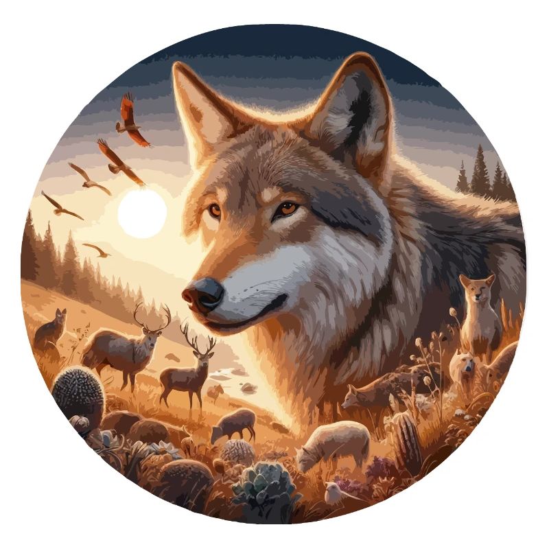 Wolf auf der Heide