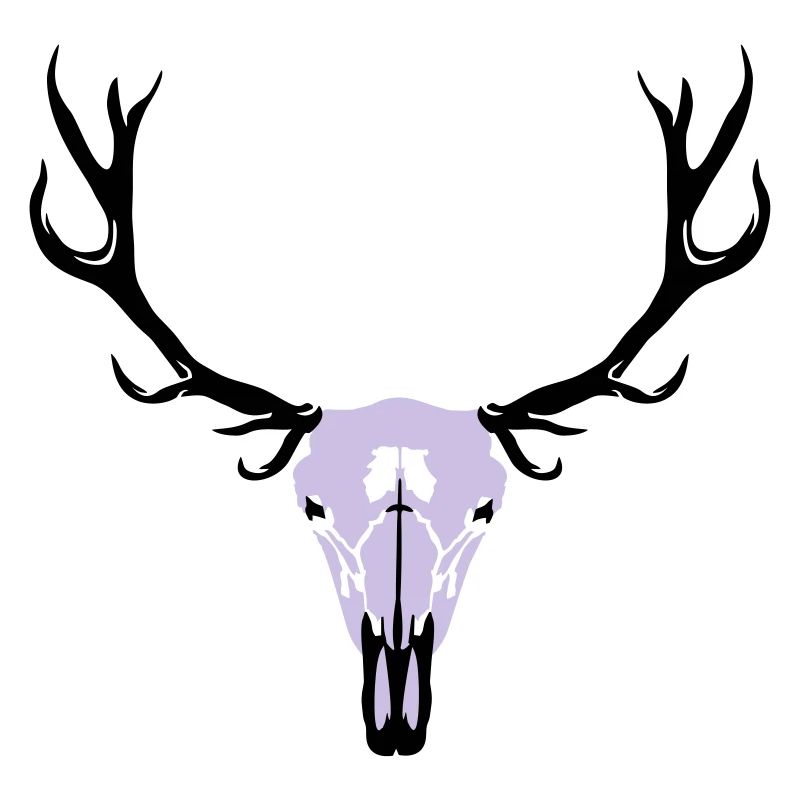 Hirschgeweih und Schädel