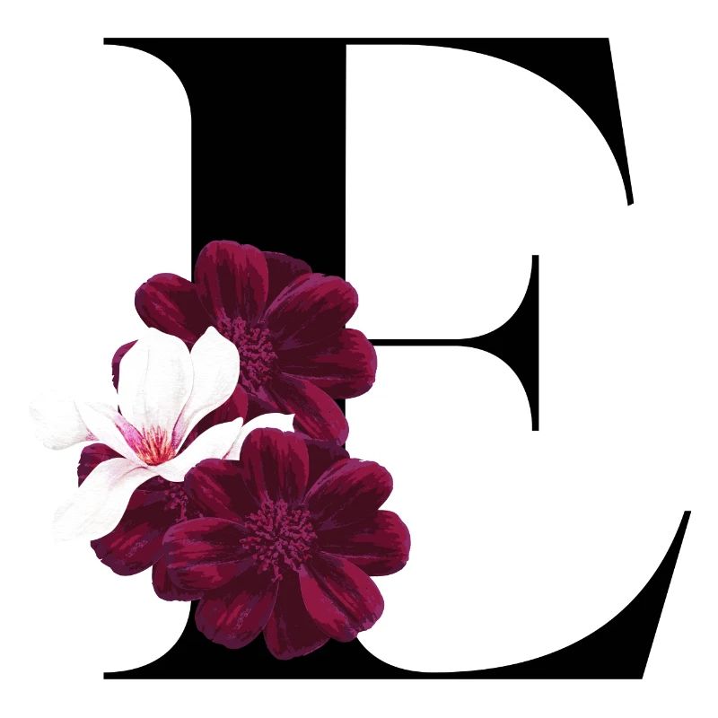 lettre E fleuris