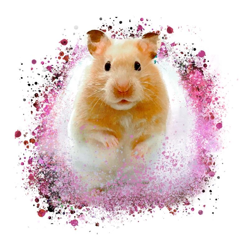 hamster, graffiti,painting,pink,golden hamster