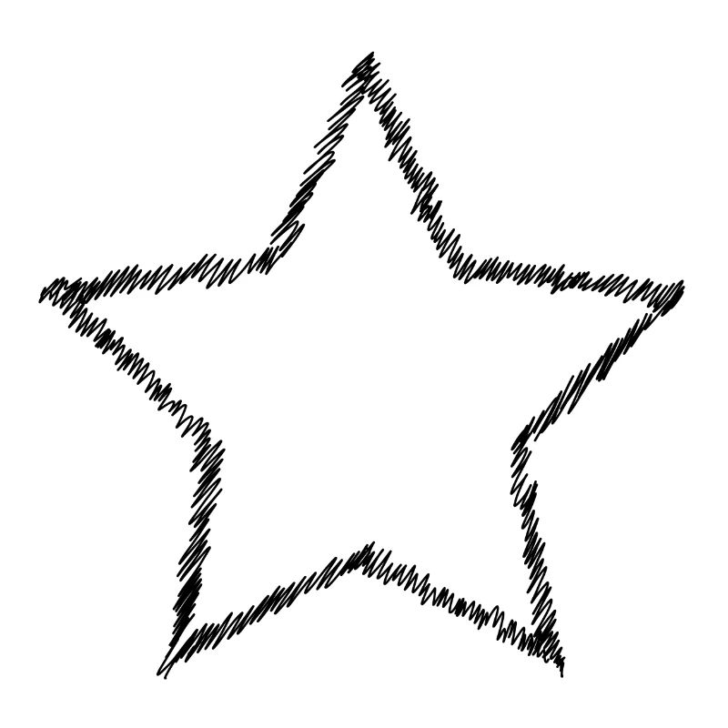 Star scribbled gift doodles hand drawn