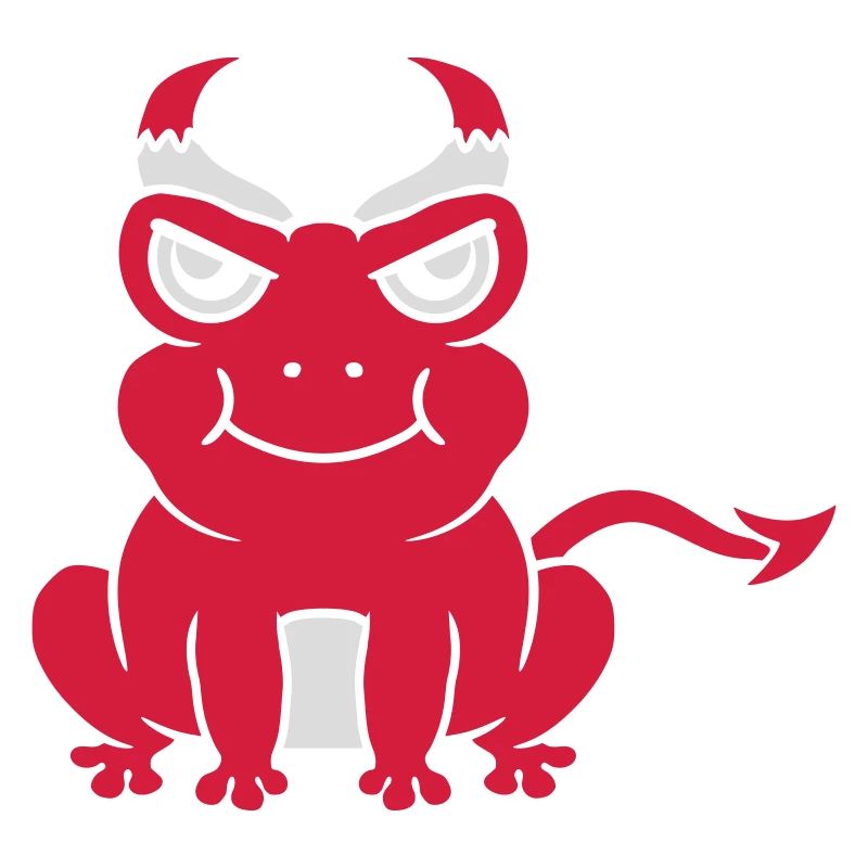 Dämon Teufel Hörner Frosch