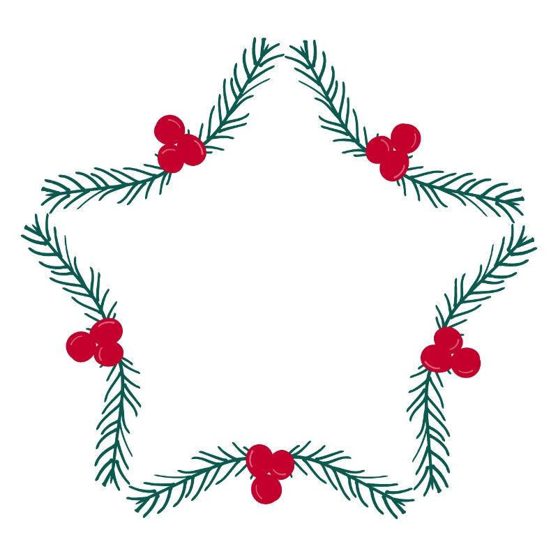 Weihnachtskranz in Sternform