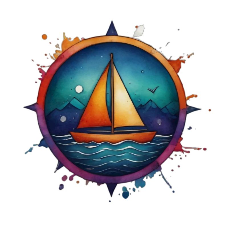 Buntes Segelboot