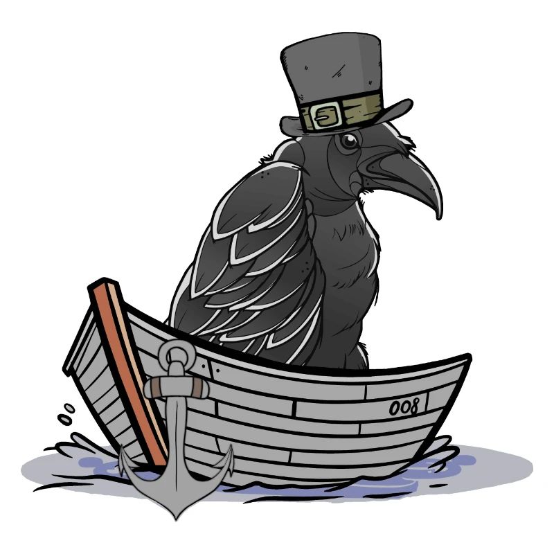 Crow Raven Ferryman Ravens Crows Bateau Bateaux