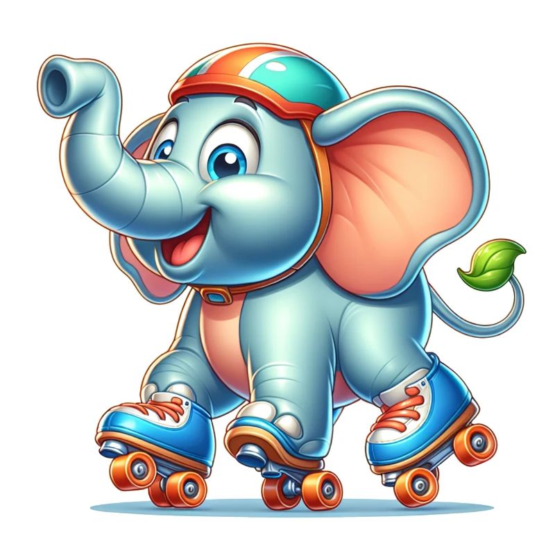 Cute Inline Skater Elephant