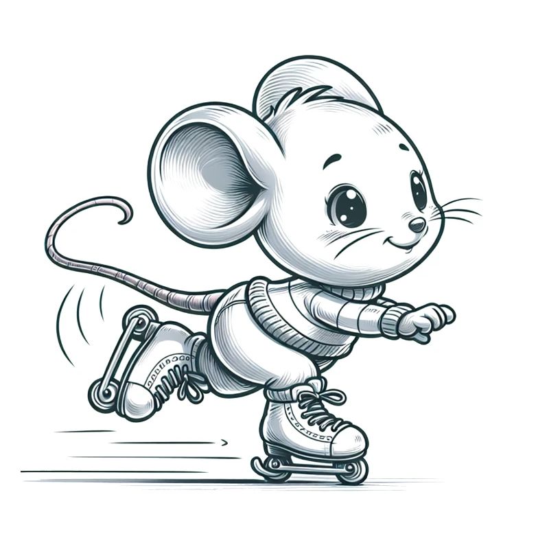 Cute Inline Skater Mouse