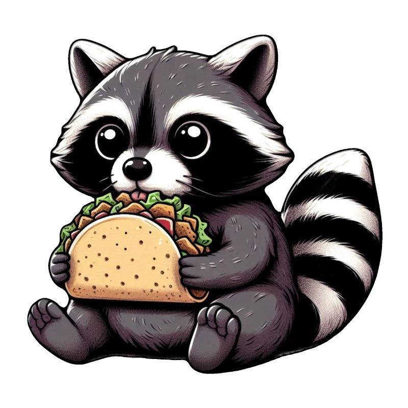 raton laveur mangeant un taco