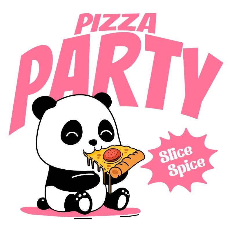 Panda eats pizza