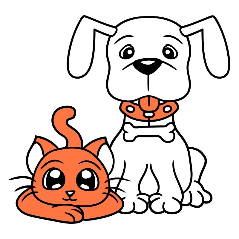 Hund Katze Zwei Freunde Team Kätzchen 2 Duo Crew